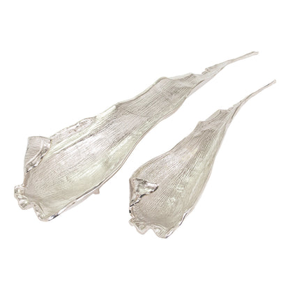 Silver Feather Trays - 2 Set