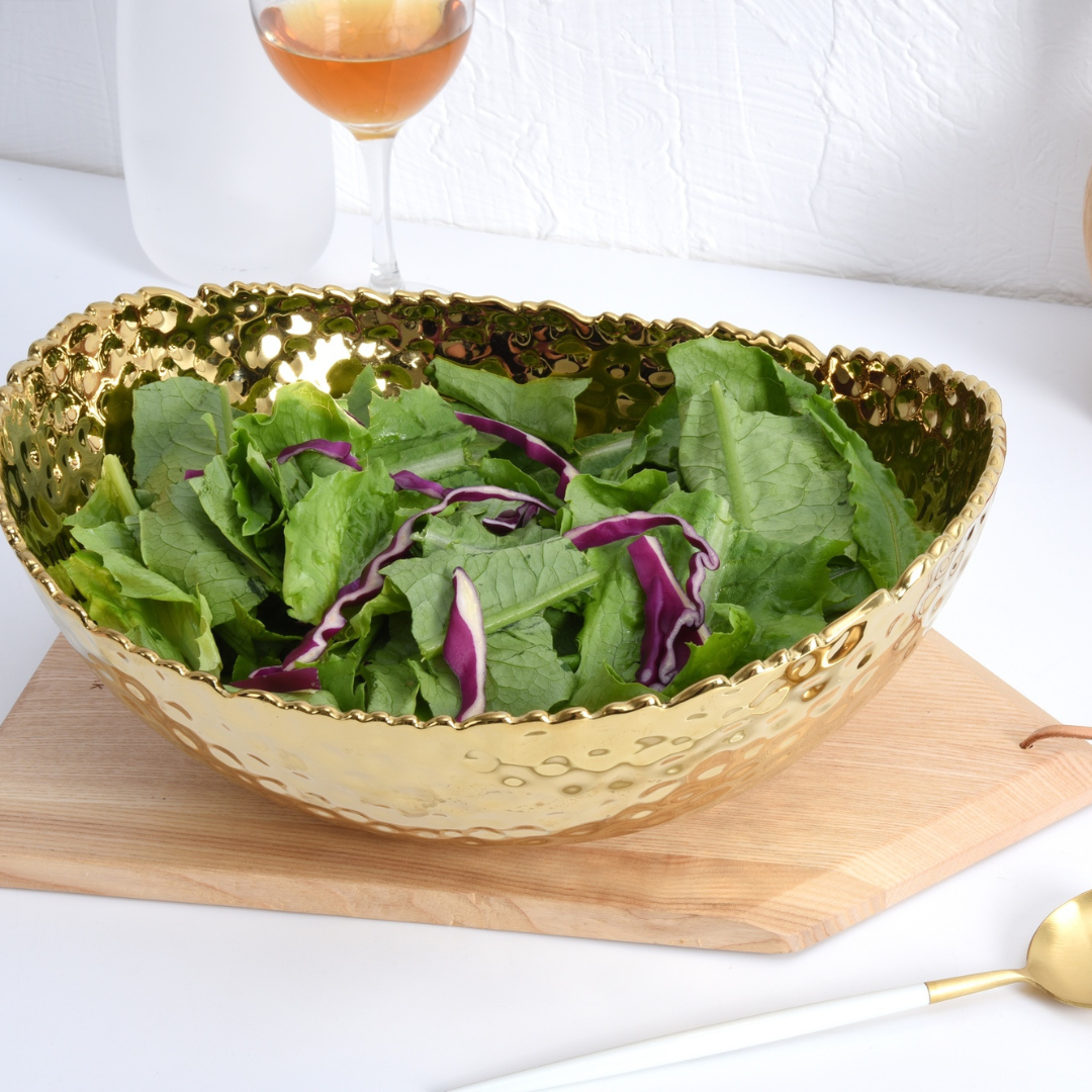 Large Gold Porcelain Bowl