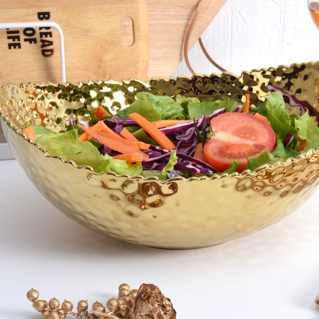 Large Gold Porcelain Bowl